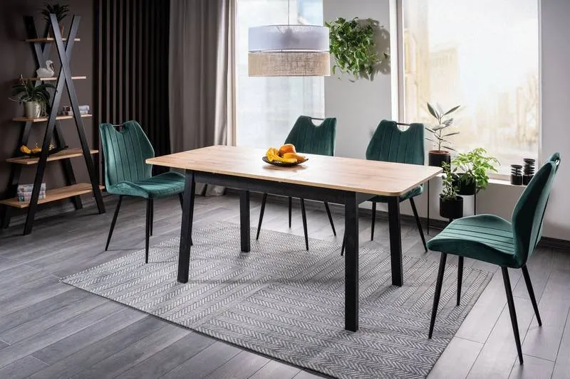 Krzesło tapicerowane ARCO VELVET Bluvel 78 zielony czarny stelaż - ARCOVCZ