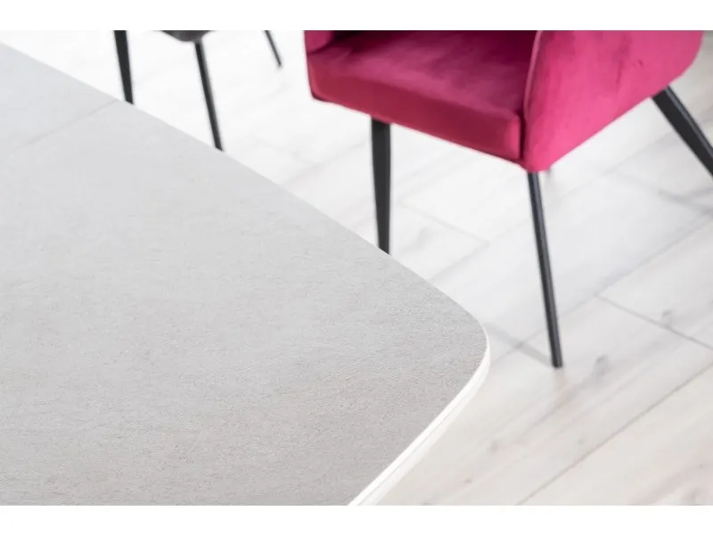 Stół rozkładany ARMANI CERAMIC 90x160(220) szary mat stelaż czarny MDF+ stal szczotkowana - ARMANISZ160