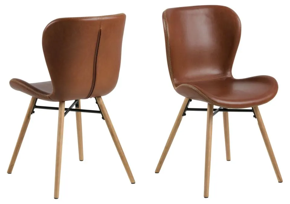 Krzesło tapicerowane DOREN ekoskóra-brązowy (zamek błyskawiczny) Dab olejowany ( zestaw 2 sztuk ) Krzesło tapicerowane DOREN ekoskóra-brązowy (zamek błyskawiczny) Dab olejowany ( zestaw 2 sztuk )