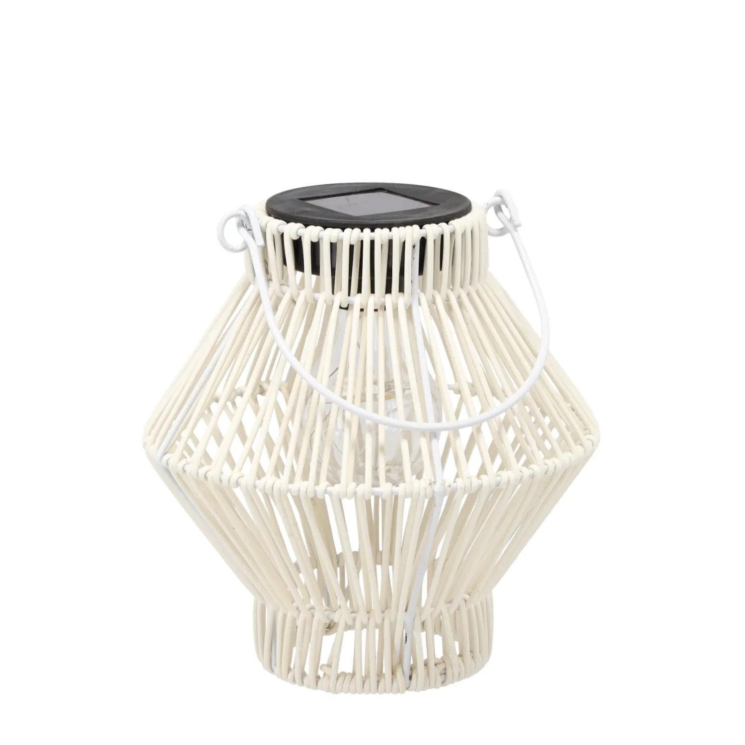 Lampion solarny ogrodowy BIAŁY 19cm LED - LAP5931