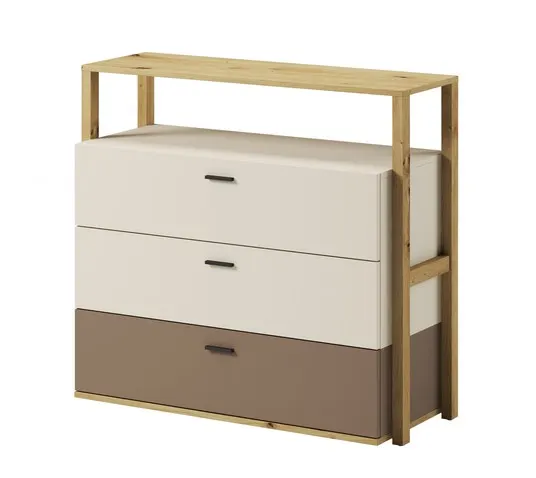 Komoda z szufladami Lenny LY-06 dąb artisan/beż/truflowy