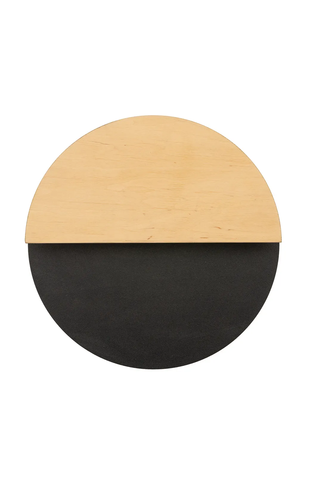 Kinkiet okrągły LUNAS czarny/dąb naturalny