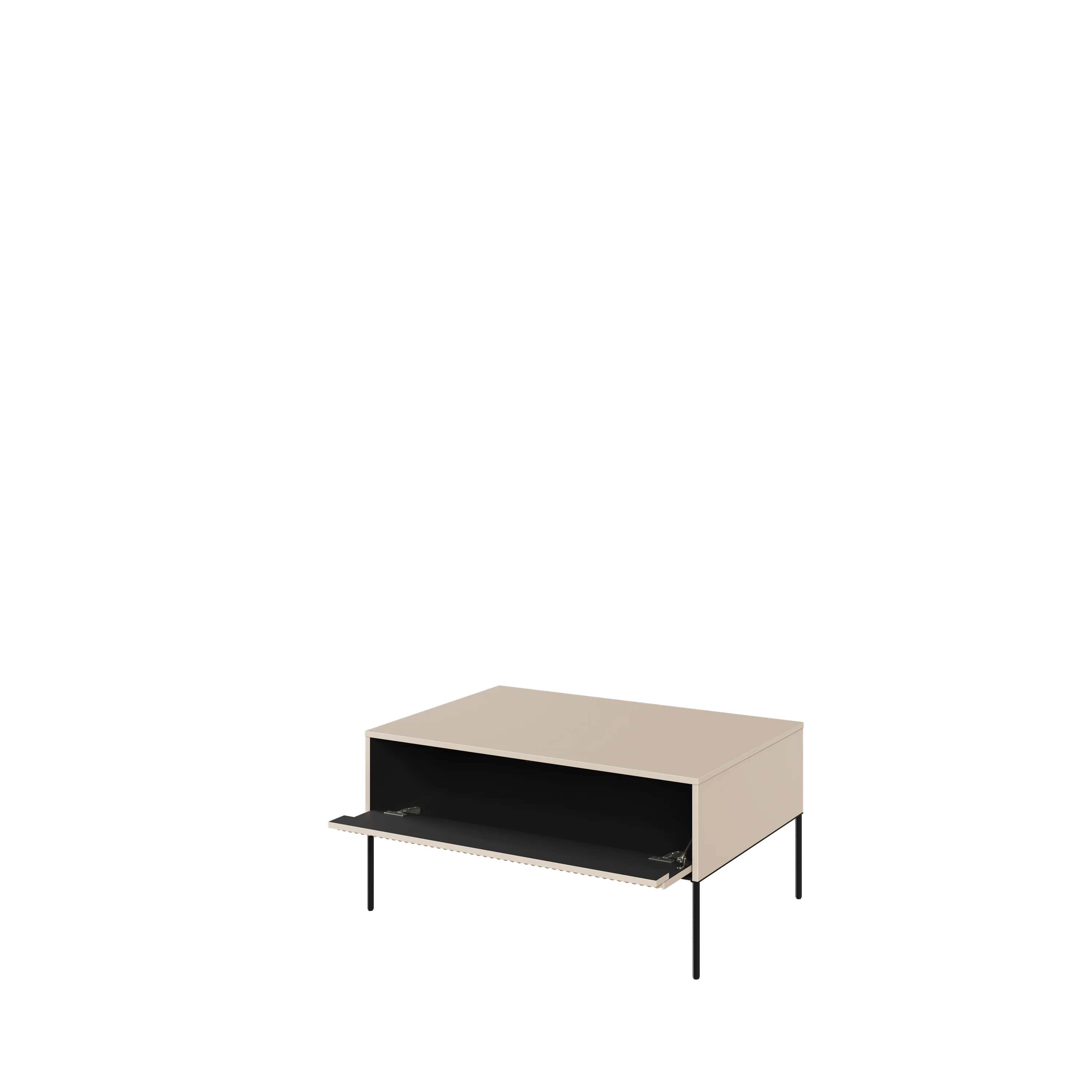 Stolik kawowy ryflowany TREND TR-09 100x70 beżowo-czarny