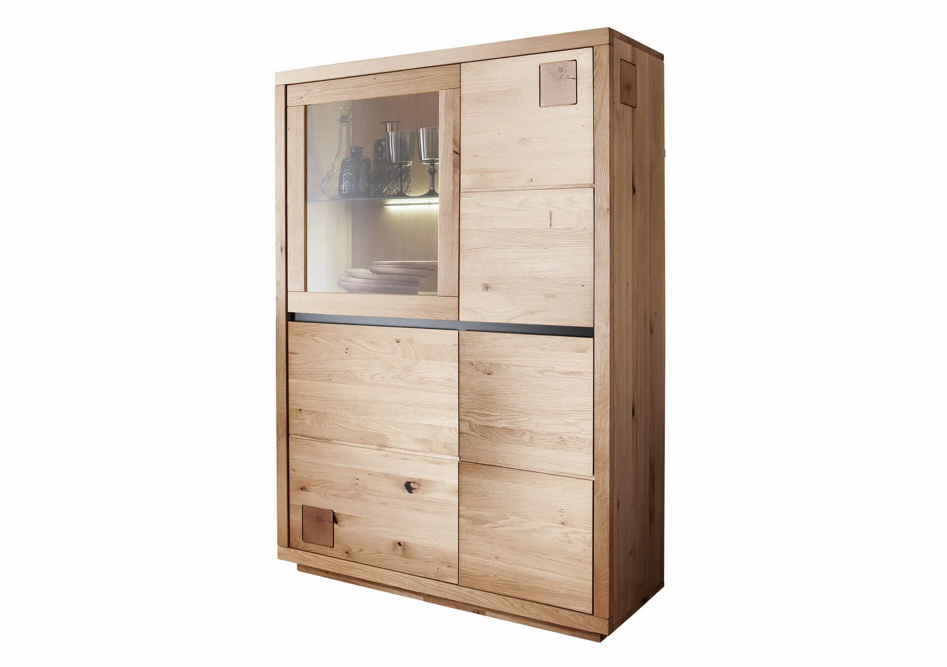 Kredens dębowy z przeszkleniem HALLOW 103x148 lewy Kredens dębowy z przeszkleniem HALLOW 103x148 lewy