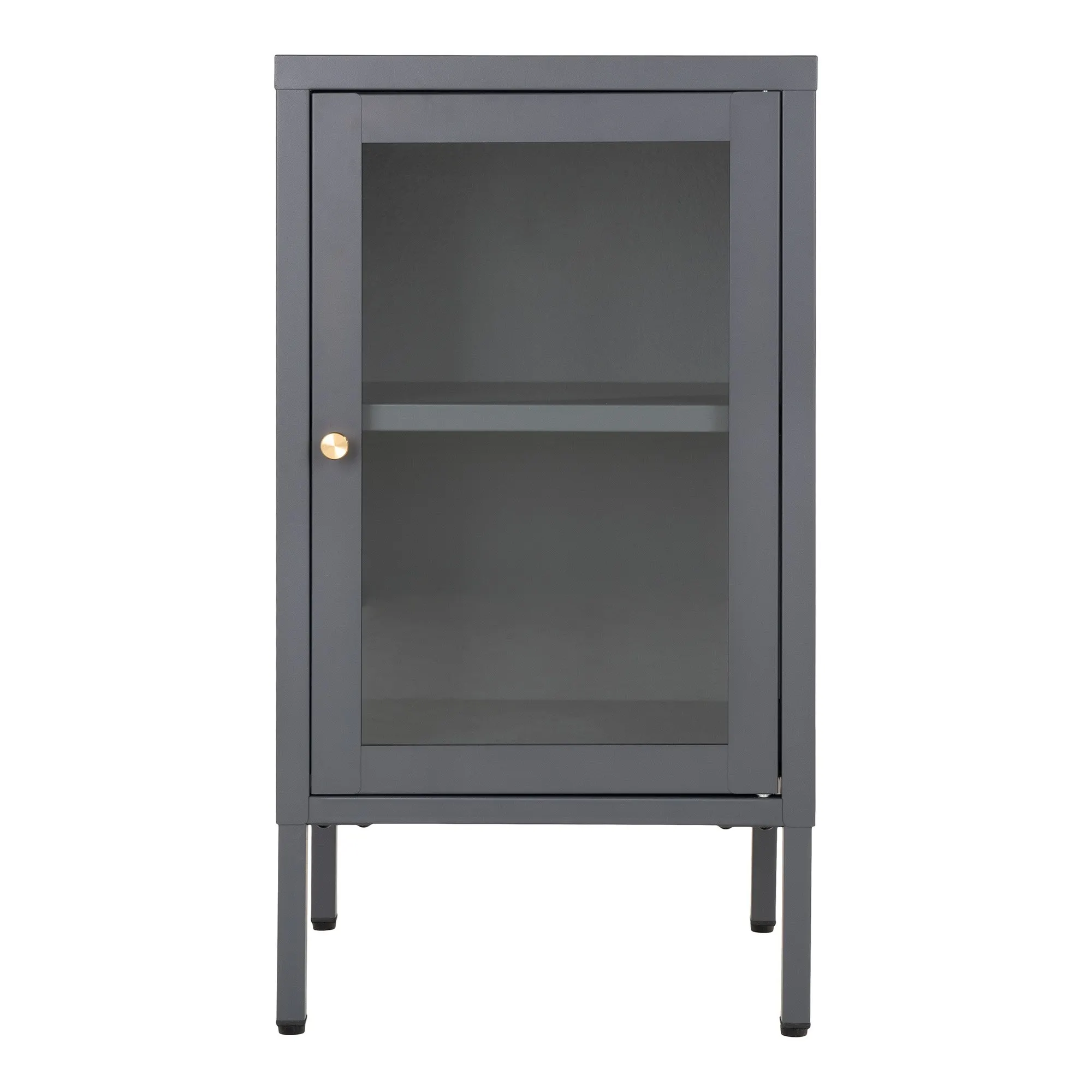 Szafka nocna szklana DALBY 1-drzwiowa szara - 3001048