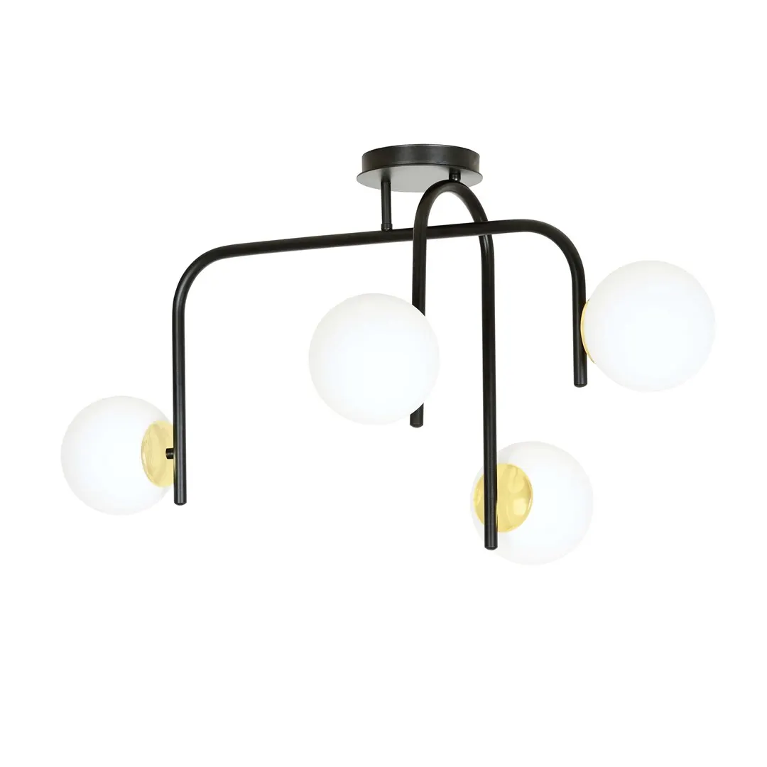 Lampa sufitowa RAGNAR Czarny/Złoty 1032/4B