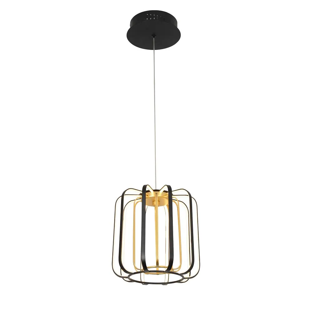 Lampa wisząca XARA czarno-złota ze ściemniaczem LED