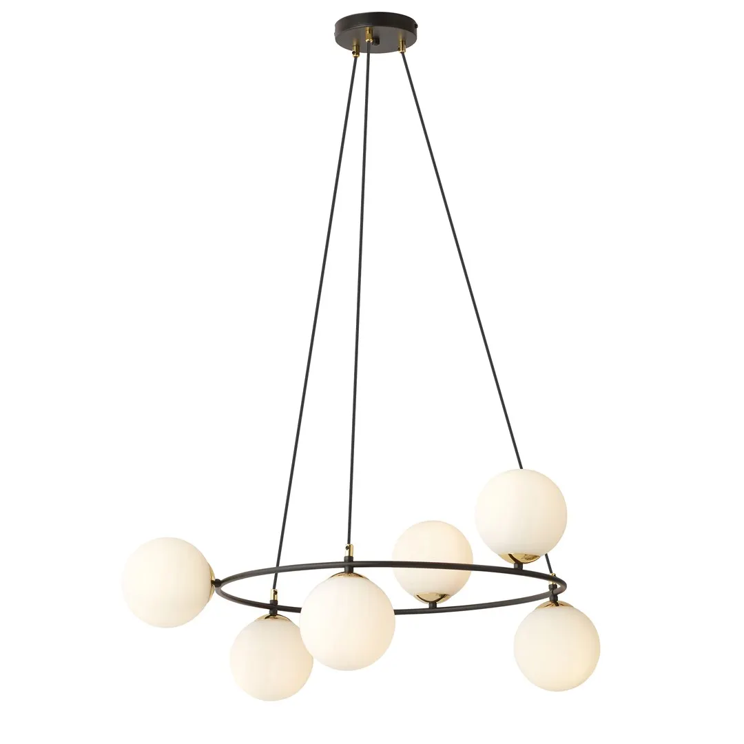 image lampa wisząca, kula, żyrandol, metalowy okrąg, kule LED