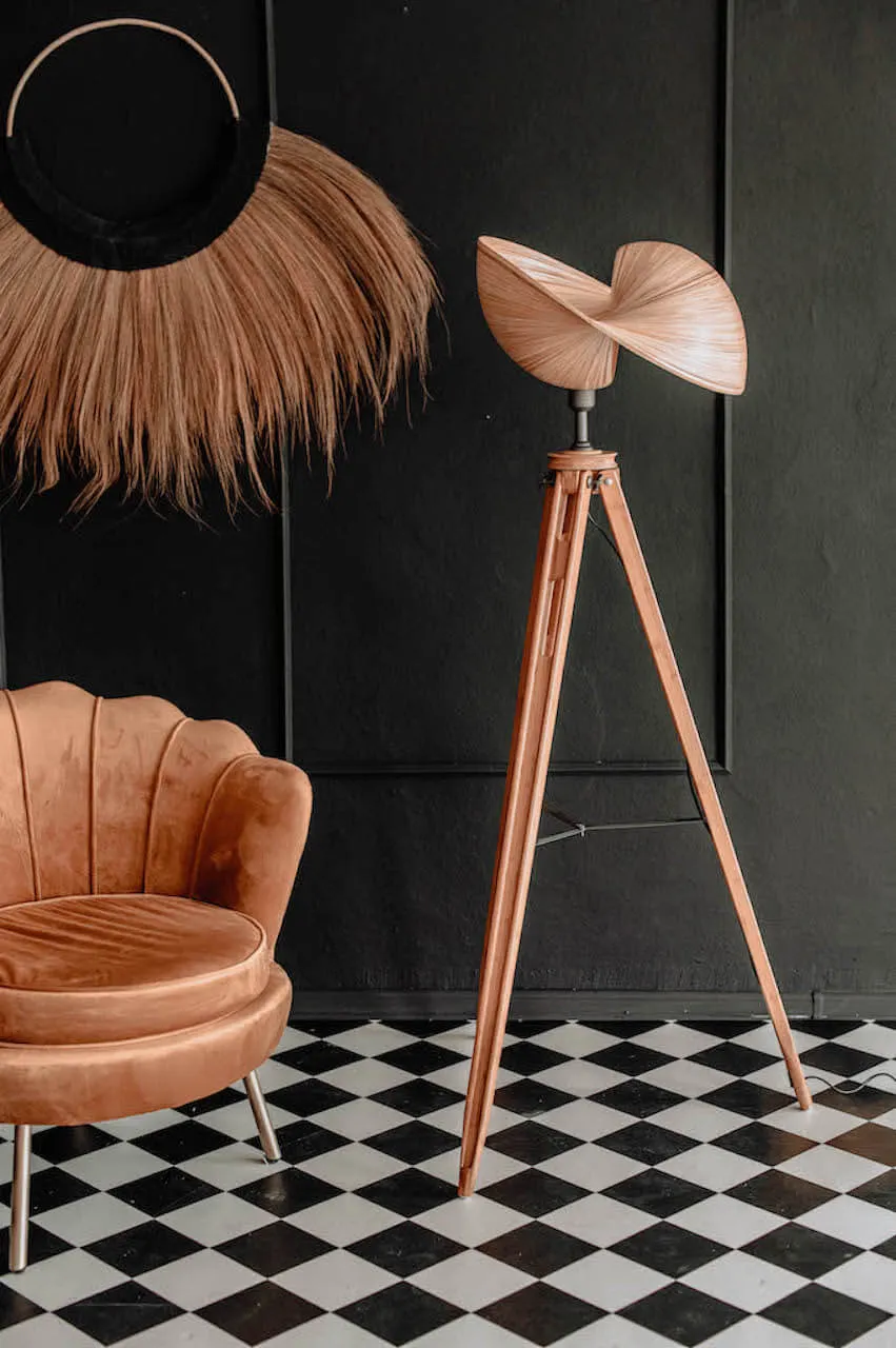 BAMBUSOWA LAMPA ELLE STOJAK DREWNIANY - MMLS01