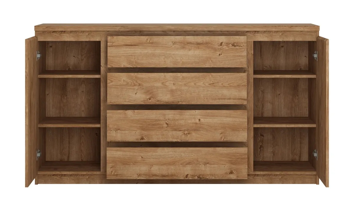 KOMODA 2-DRZWIOWA Z SZUFLADAMI FRIBO FRIK02 DĄB RIBBECK ZŁOTY - 6000000009515