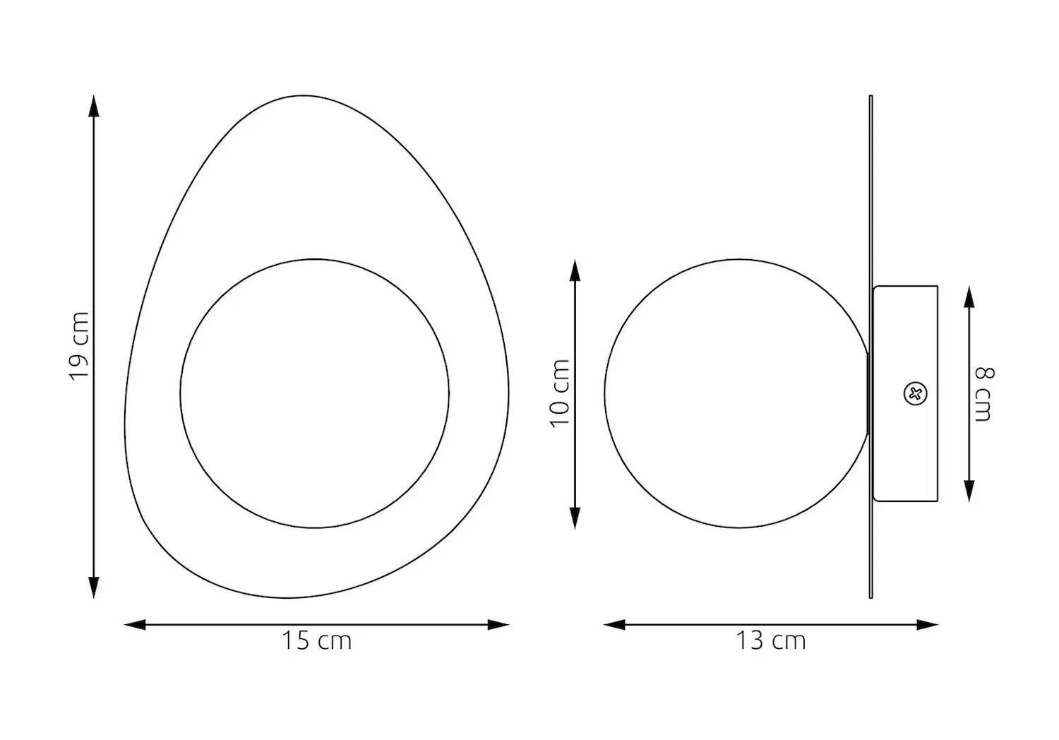 Kinkiet metalowy OVO K1 czarny - 1527/K1