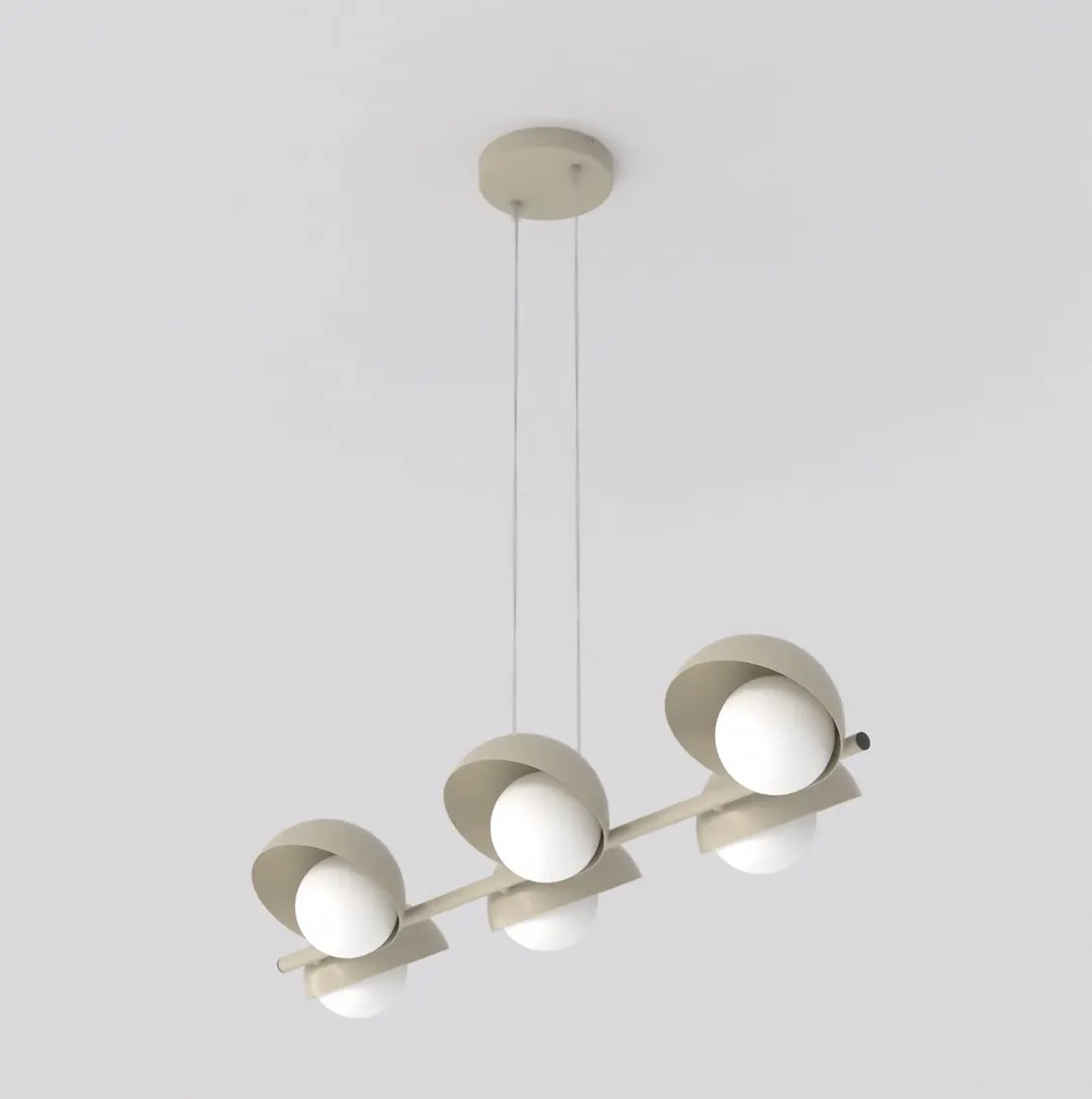 Lampa wisząca metalowa BOOM 6 beżowa - 1590/6