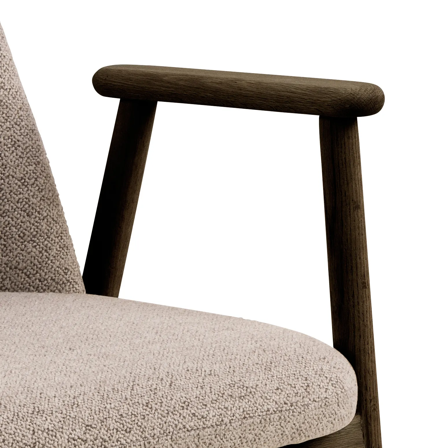 Krzesło z drewnianymi podłokietnikami LEO beżowe, dąb dymiony - 0000109744