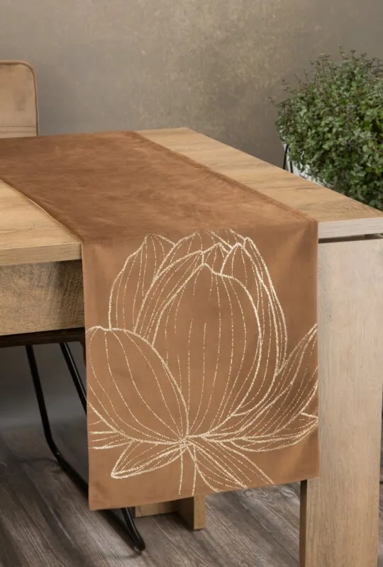 OBRUS BLINK 12 35 X 140 CM BRĄZOWY OBRUS BLINK 12 35 X 140 CM BRĄZOWY