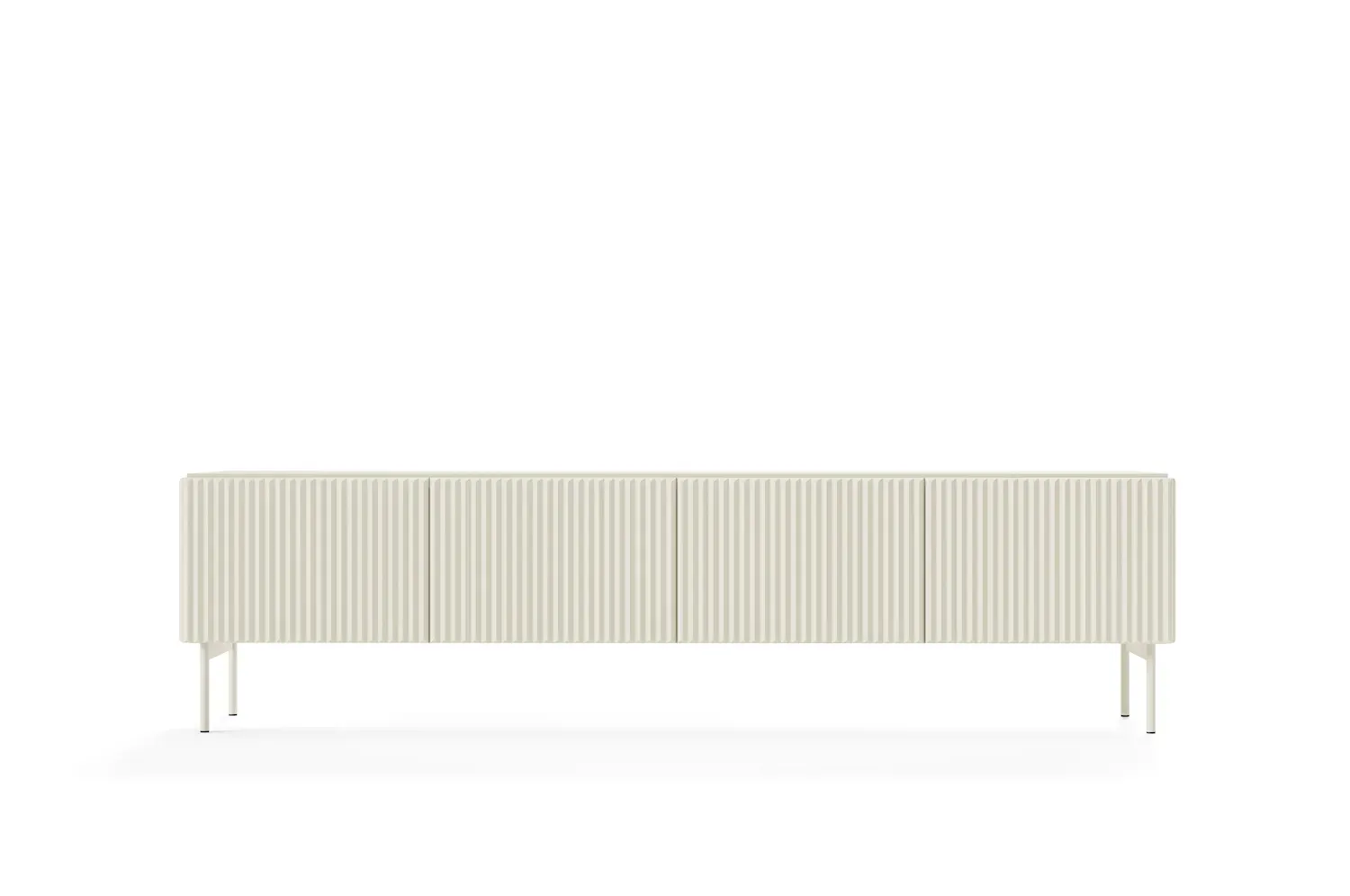 Szafka RTV 4-drzwiowa MUTI 195 cm ryflowany front kaszmir - LA_MUTI_RTV_195_4D