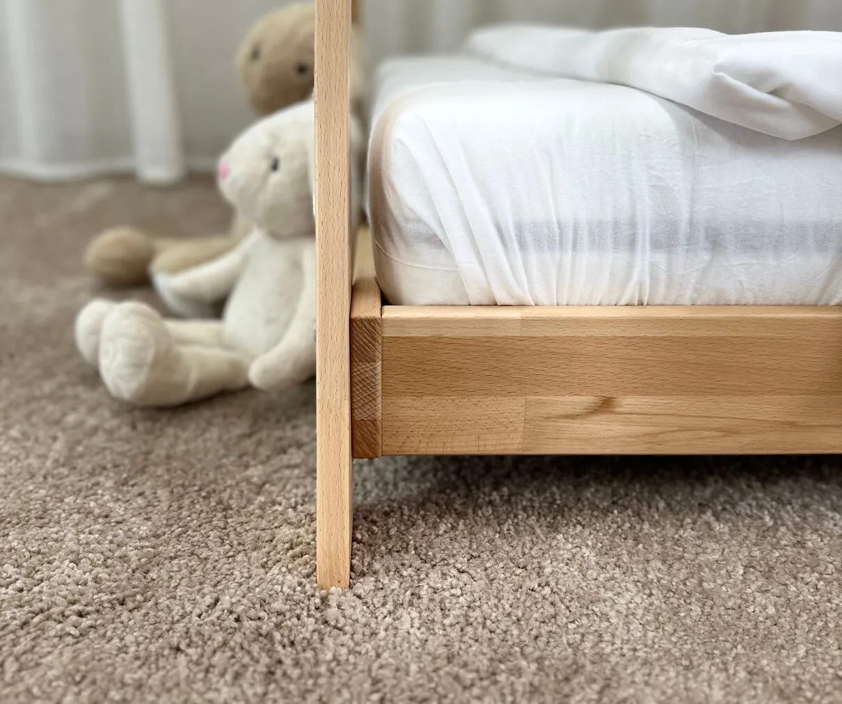 Łóżko drewniane tipi TENT 90x200 bukowe naturalne - LTENTBUK90