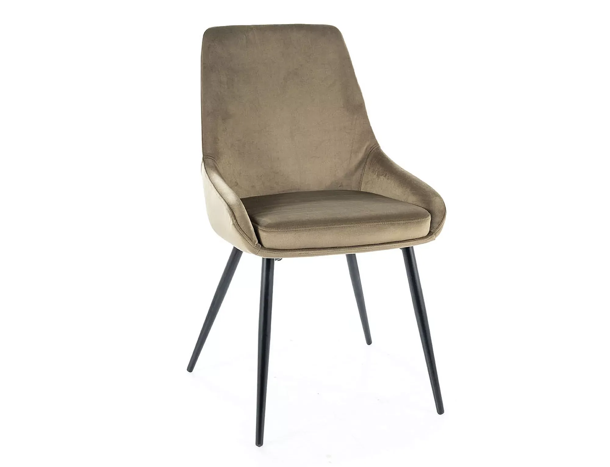 Krzesło tapicerowane COBE VELVET Bluvel 77 oliwkowy stelaż czarny