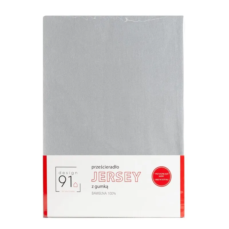 PRZEŚCIERADŁO Z GUMKĄ JERSEY D91 120X200 CM, WYS.25 CM JASNOSZARY - EU_397105