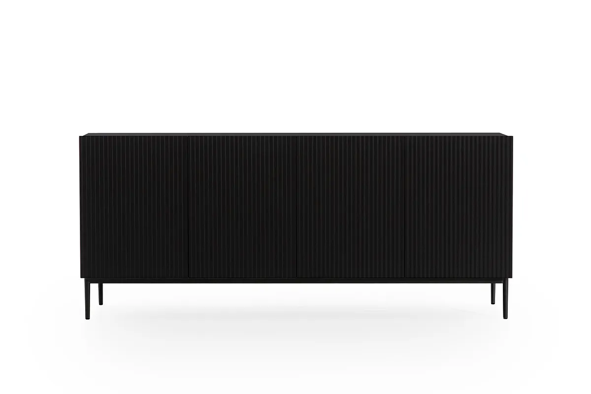 Komoda 4-drzwiowa NICOLE 200 - czarny mat - czarny stelaż - B_52897