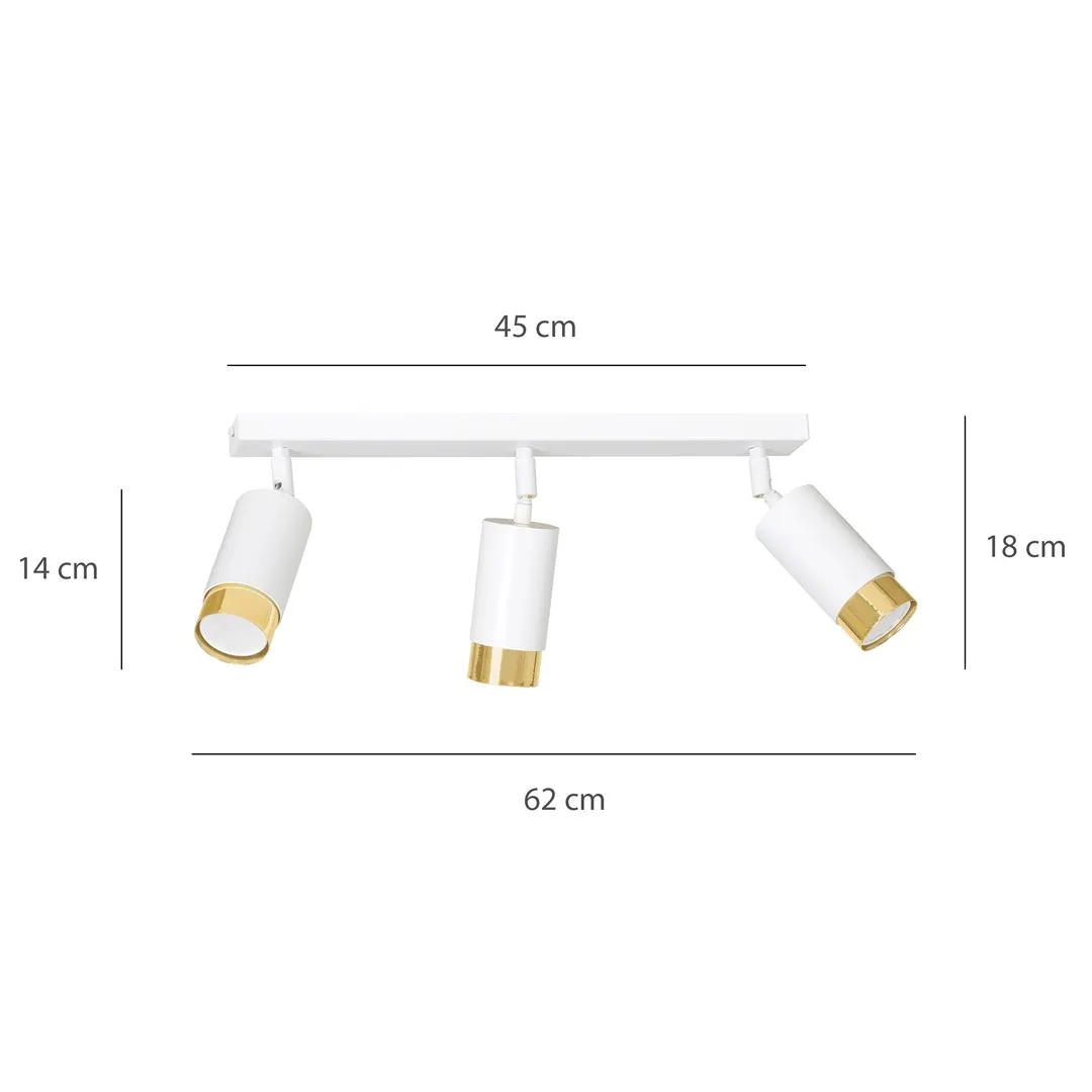 Lampa sufitowa HIRO 3 biały złoty — zdjęcie 8