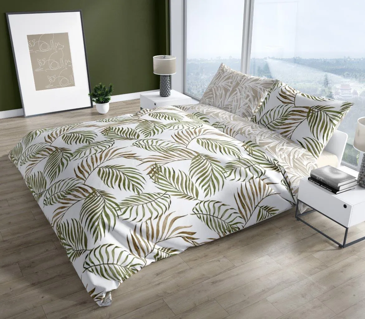 Pościel komplet PURE COTTON 006 bawełna 160X200+2x70X80 biały zielony - FARO_30037