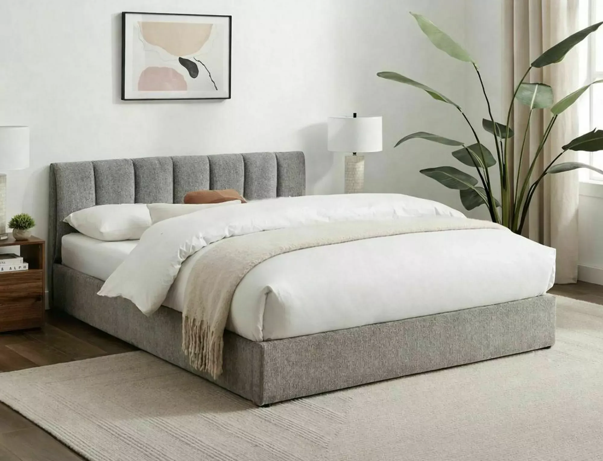 Łóżko z pojemnikiem MONTREAL RAVEN 120x200 szare Łóżko z pojemnikiem MONTREAL RAVEN 120x200 szare