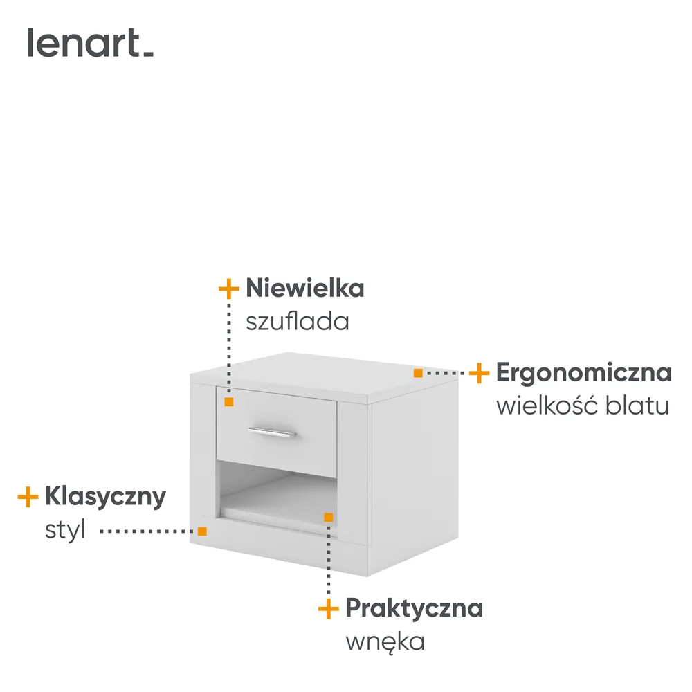 Szafka nocna Arti AR-07 biała — zdjęcie 7
