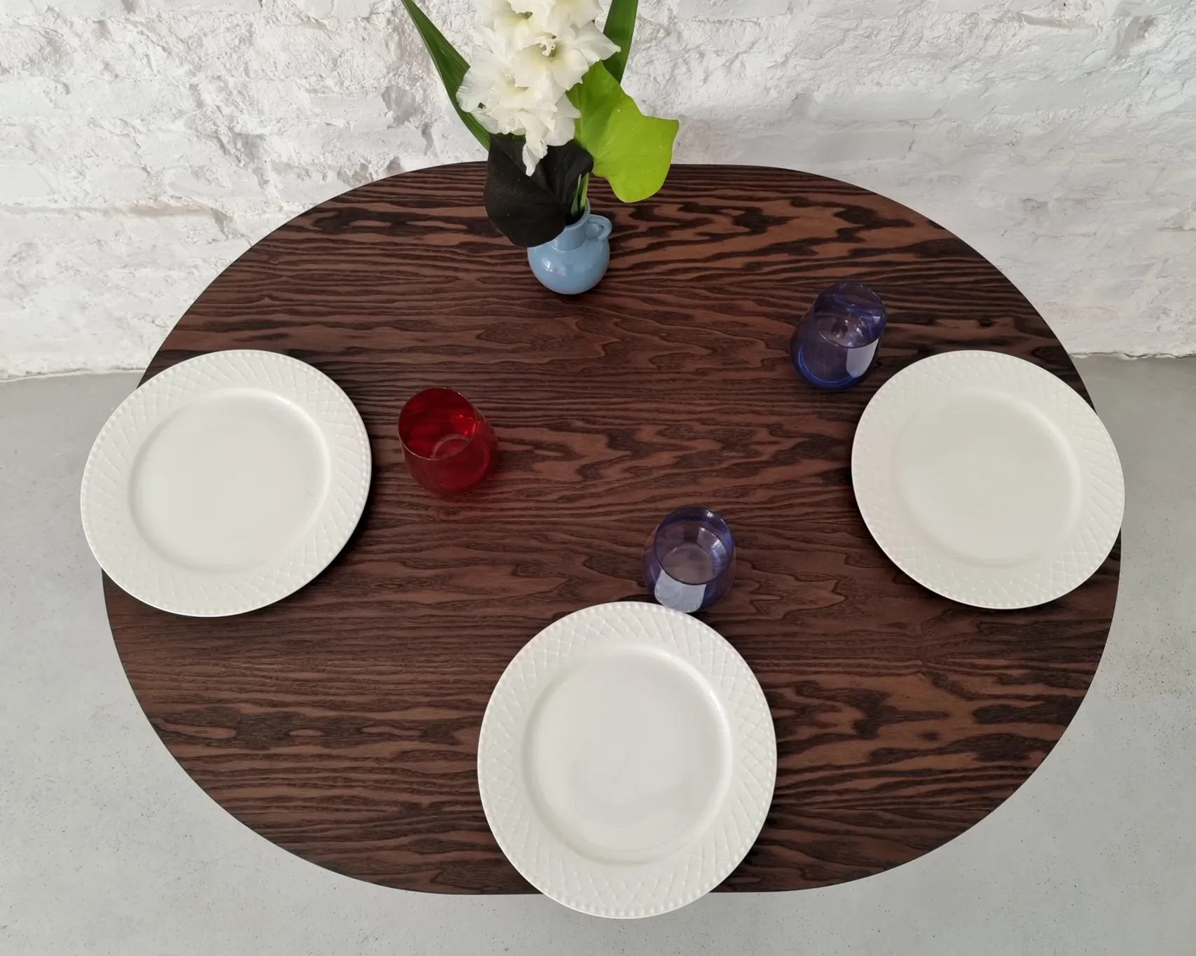 Stół owalny JUBI Racetrack 75x100cm orzech naturalny - NRGBTJ_OVAL_WAL