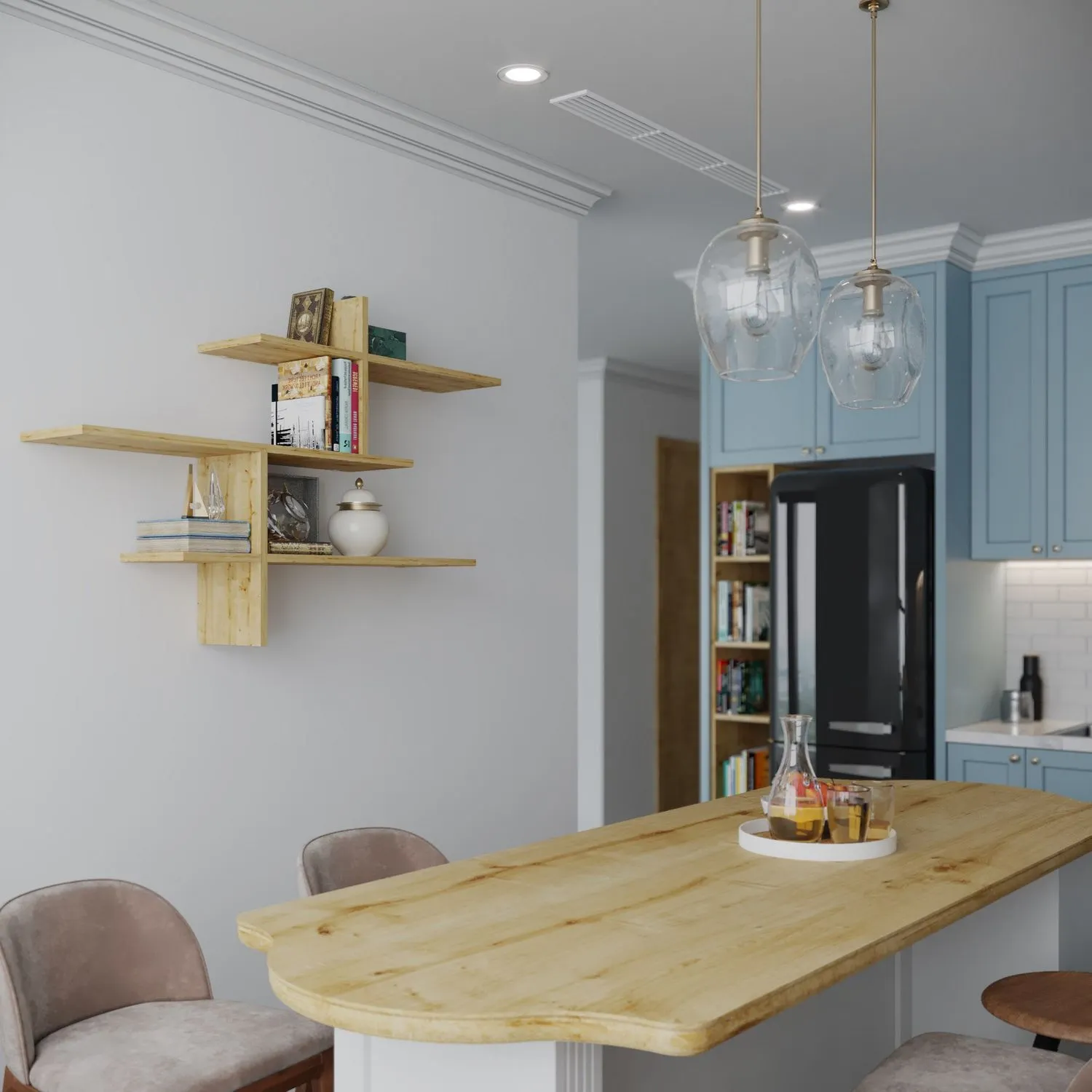 Pólka ścienna kilkupoziomowa LEO 123cm dąb naturalny - ASI_776HMS1731