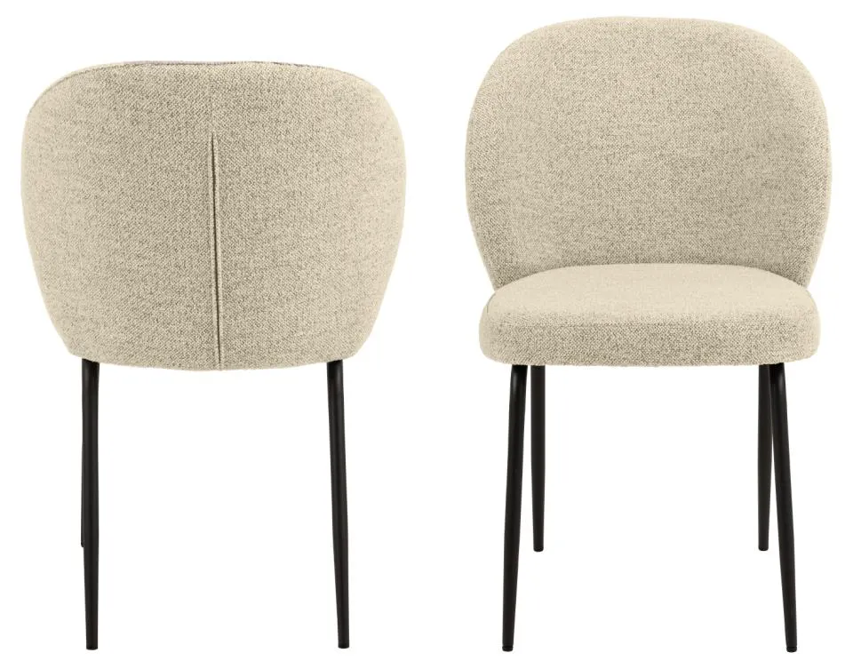 Krzesło Lorella Kremowy- zam. błyskawiczny, Czarny ( zestaw 2 sztuk ) - 0000098232