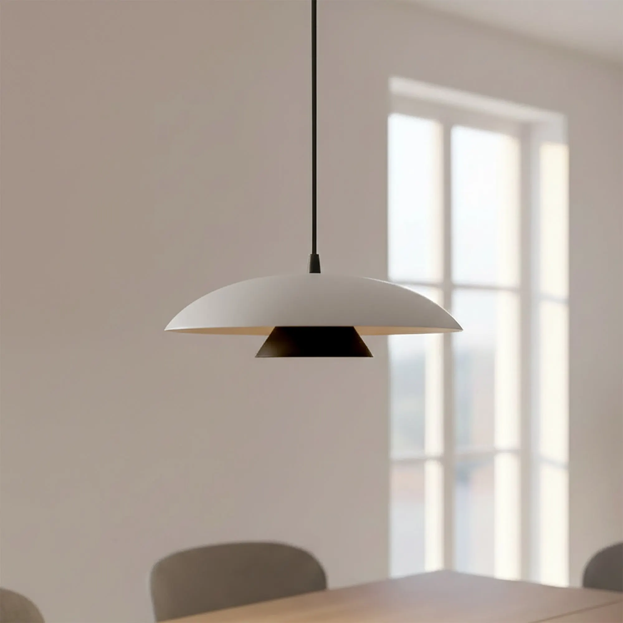 Lampa wisząca BABEL 1 WHITE BL biała czarna - 1622/3