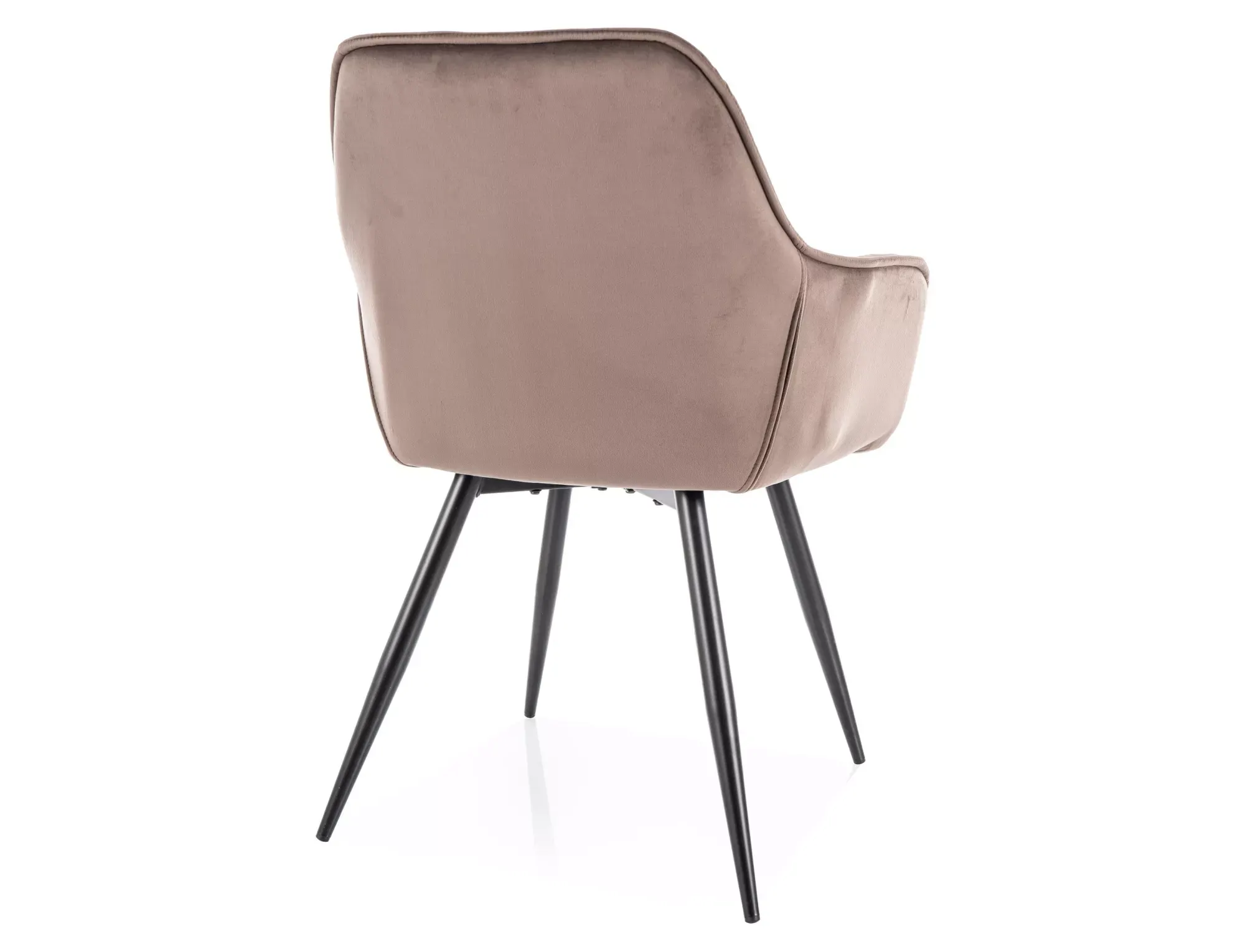 Krzesło tapicerowane CHERRY VELVET cappuccino/czarne nogi - CHERRYVCCA