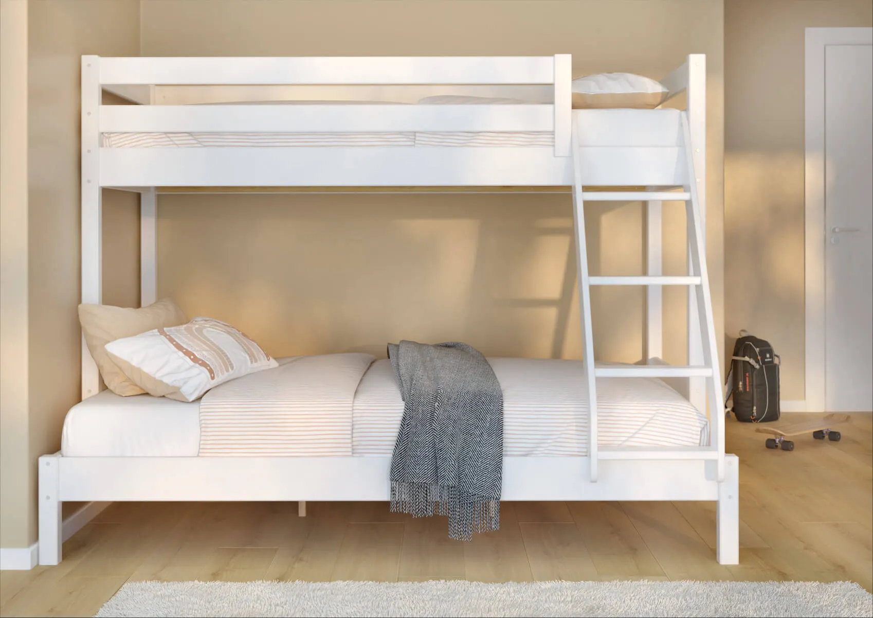 Łóżko piętrowe 3-osobowe TRIPLE białe - LPTRIPLEBIA