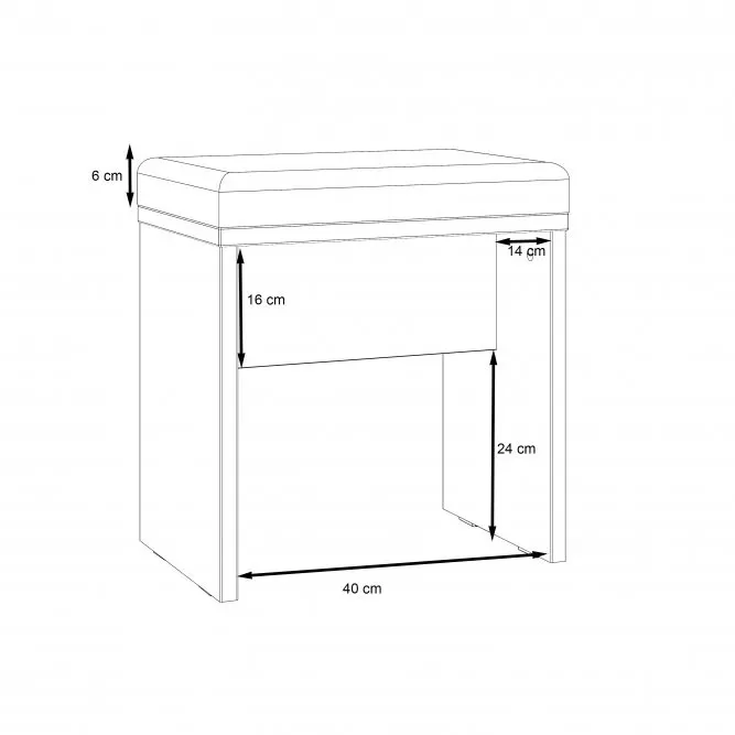 Taboret - ławka tapicerowana DALATE 45 cm dąb katania - OLNT011-D89