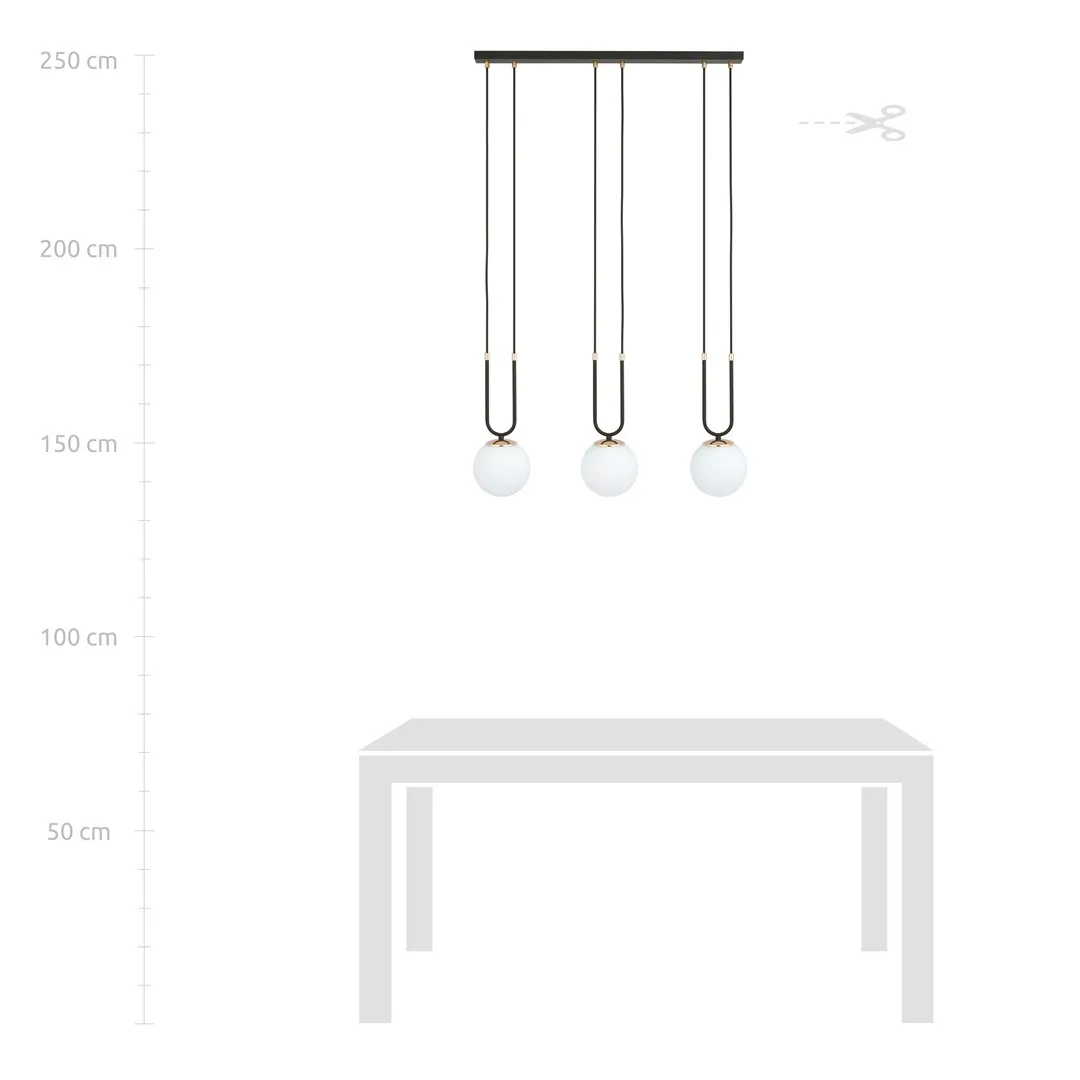 Lampa wisząca GLAM 3 czarny biały — zdjęcie 7