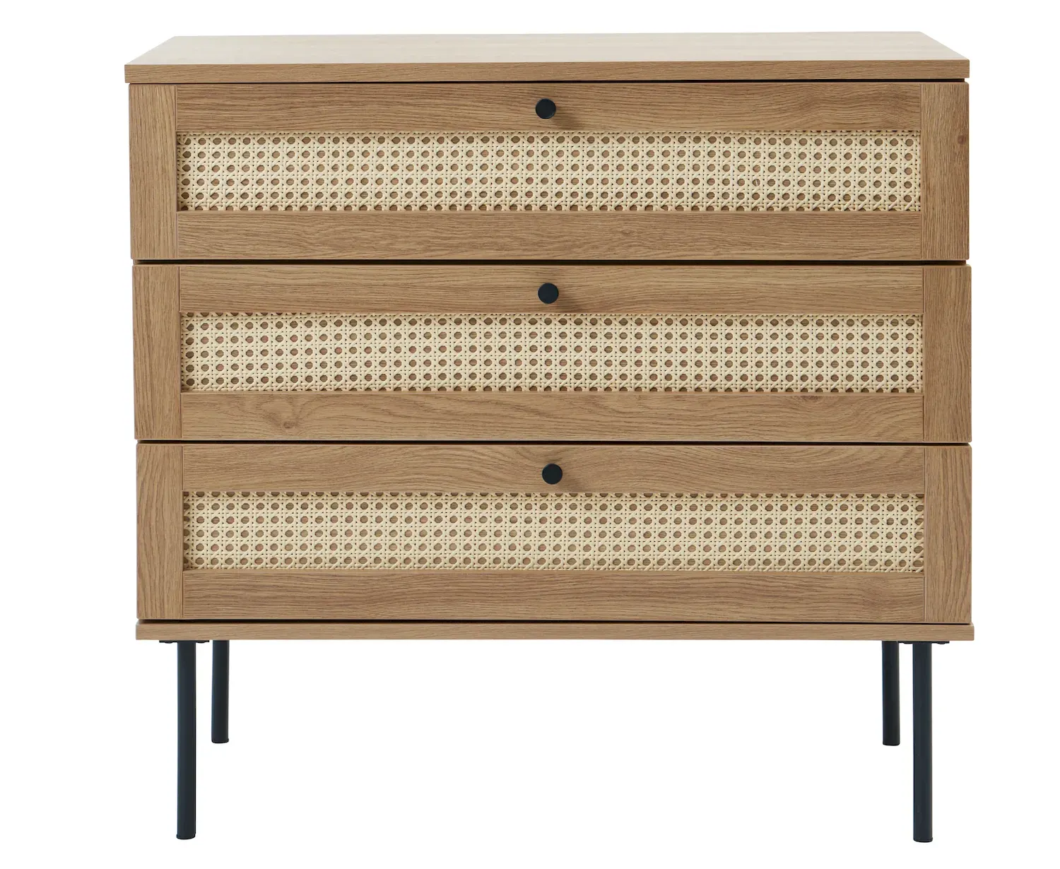 Komoda PENSACOLA z 3 szufladami - efekt dębu, naturalny - UN_44632023