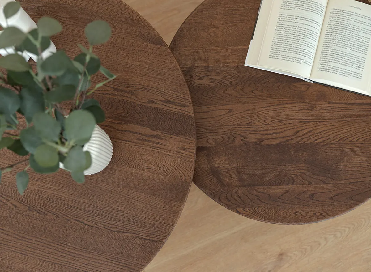 Stolik okrągły dębowy ORBETELLO 50 cm tabacco - 3SORB50T