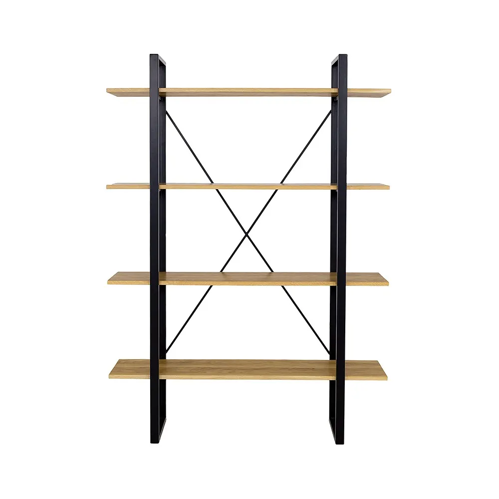 Regał dębowo-metalowy RG370 Naturalny 130x180 DREWMAX - 33492