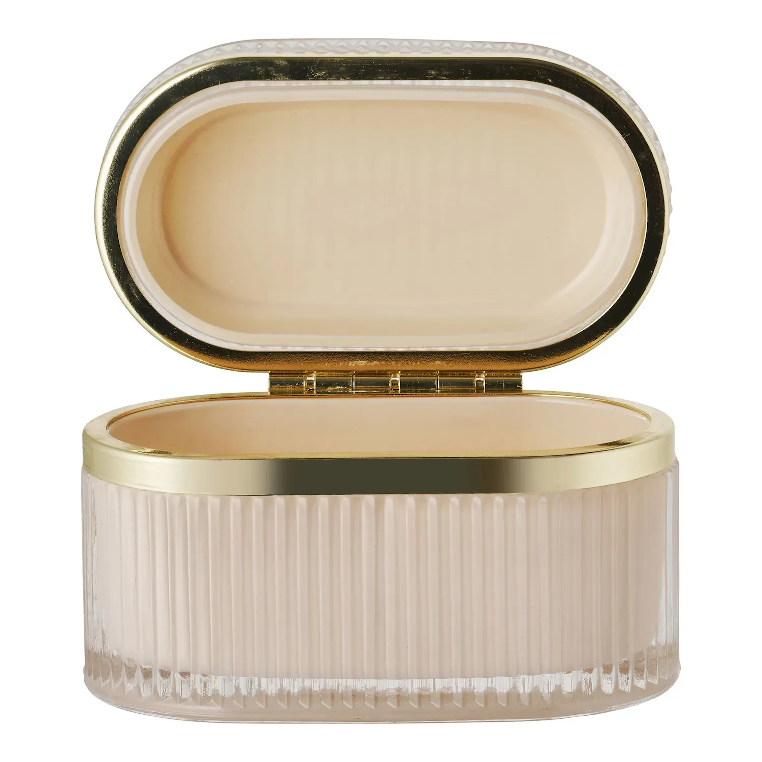 Pudełko szklane LOVE 13,5x9 cm beżowy mosiądz - 4501358