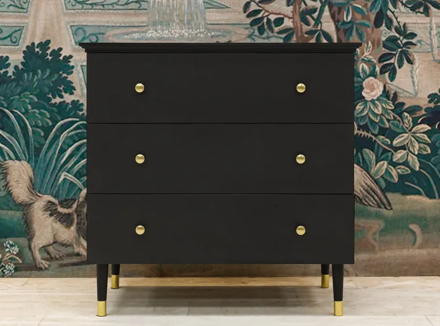 Komoda z szufladami CLEO 50x92x94 czarno-złota - BAN_CLE-3