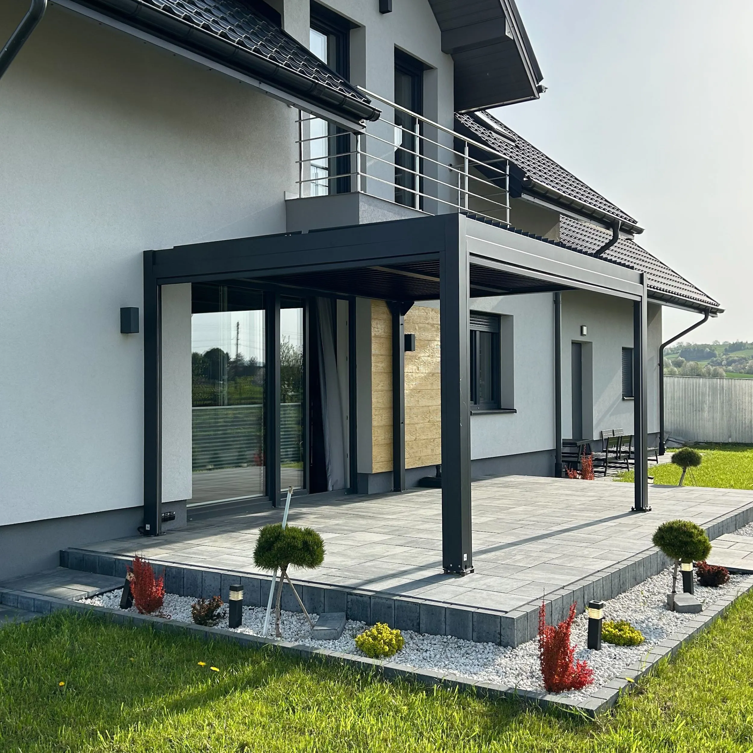 Pergola elektryczna LUXE 3x4m antracyt z LED - MI_5905610251475