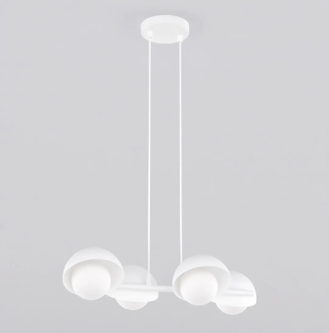 image lampa wisząca, kula, nowoczesny design, biała, kabel nadwieszany