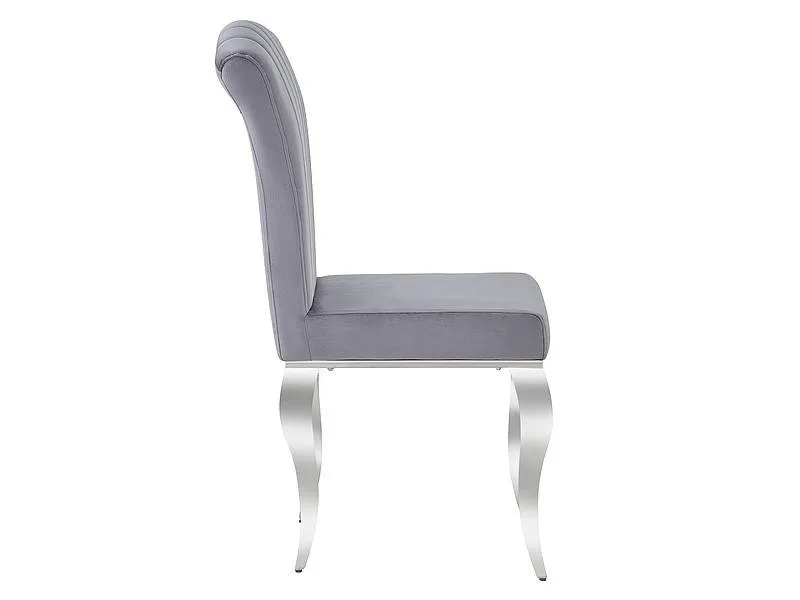 Krzesło PRINCE Velvet TAP. 195 szare chromowane nogi