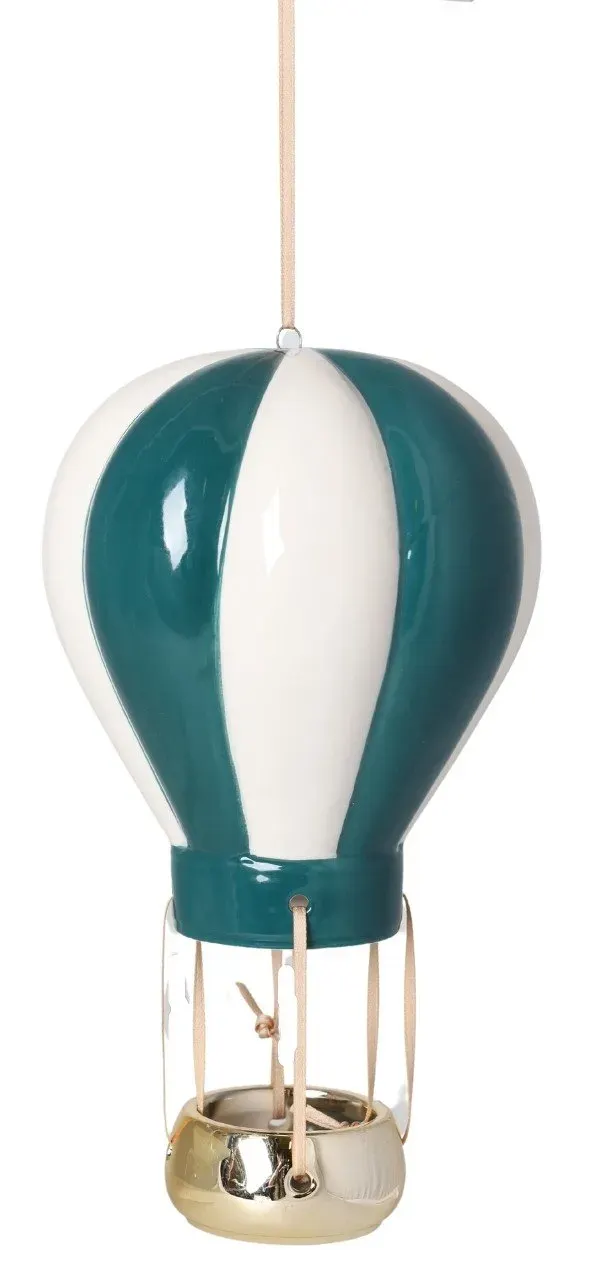 Zawieszka ceramiczna BALON zielono-biała