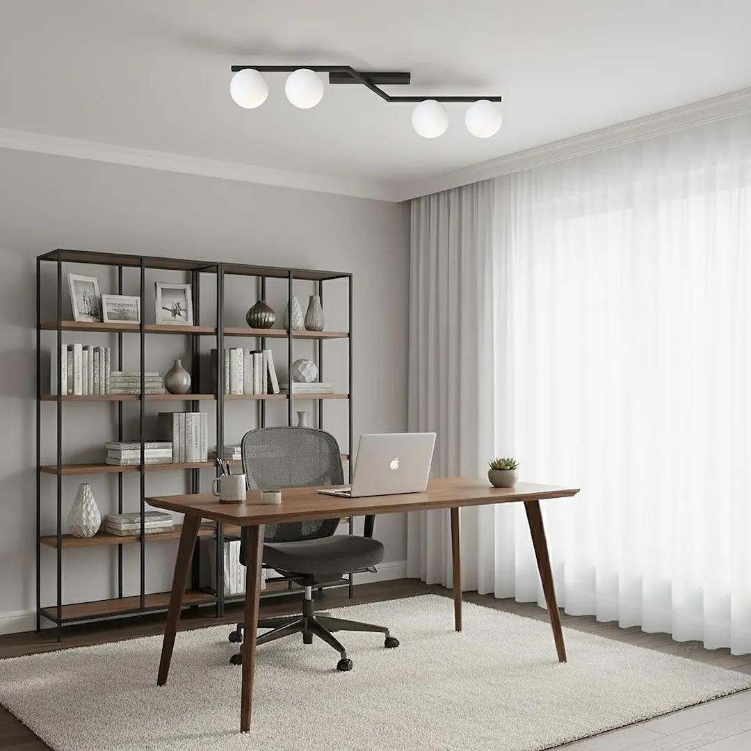 Lampa sufitowa metalowa NATON 4 BL OPAL plafon biała - 1508/4