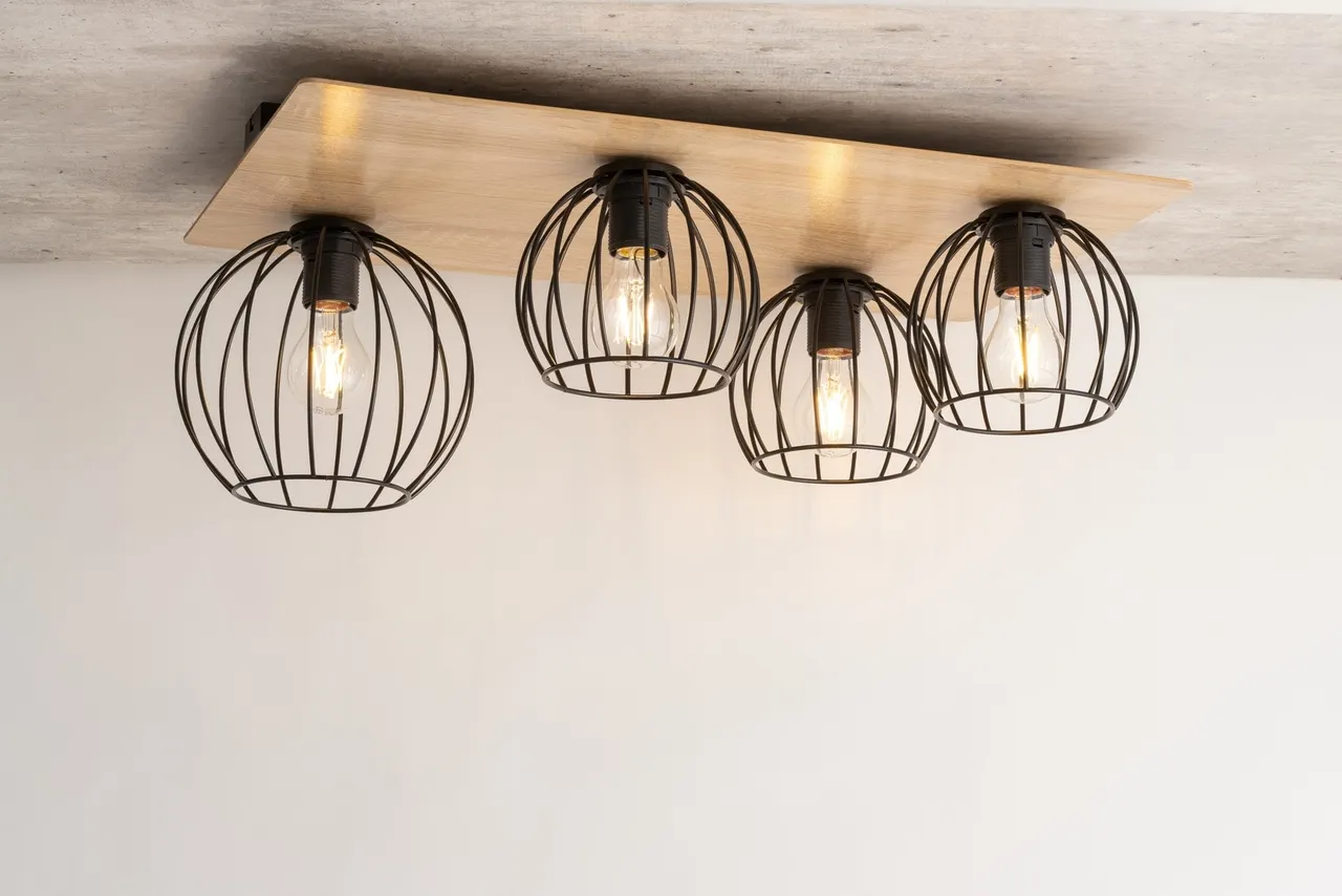 Lampa sufitowa/plafon CYBER 4 prostokąt brązowo-czarny - SI_32360