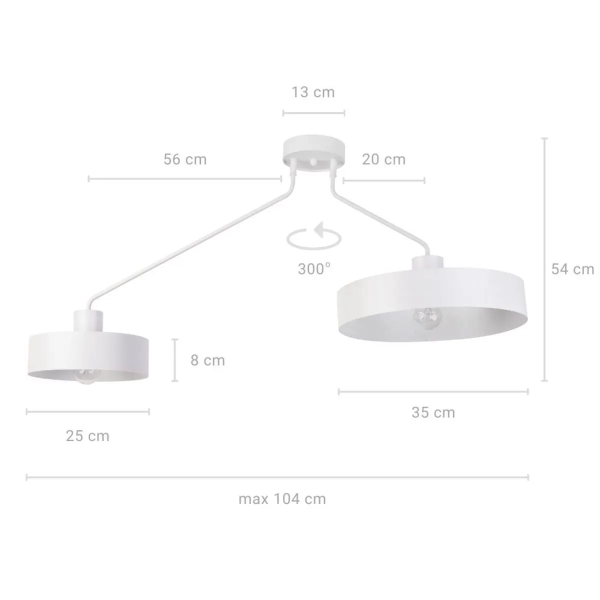 Lampa sufitowa/plafon JUMBO 2 biały - SI_31532