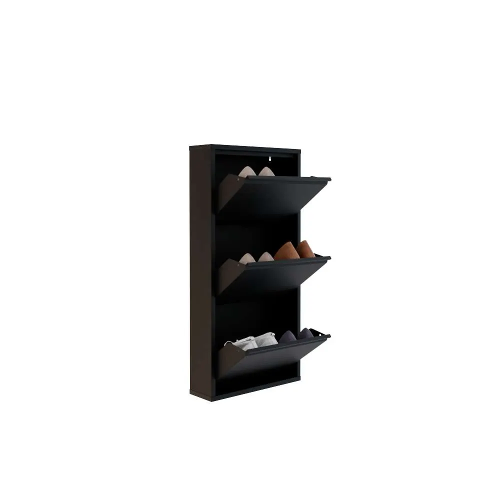 Szafka na buty metalowa 3 PIECE 50x103 cm czarna