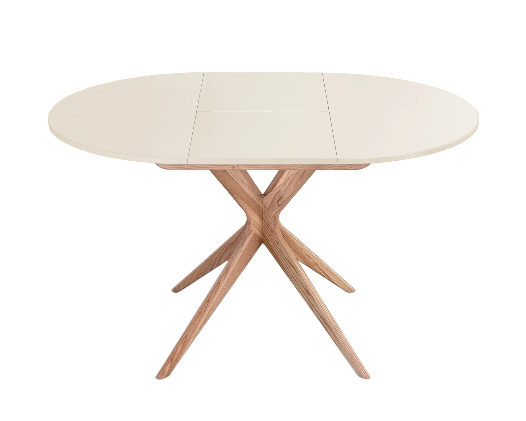 Stół okrągły rozsuwany JUBI 90x90-130 cm kremowy Stolik kawowy, Stół do jadalni, Meble, Tabela, Blat stołowy