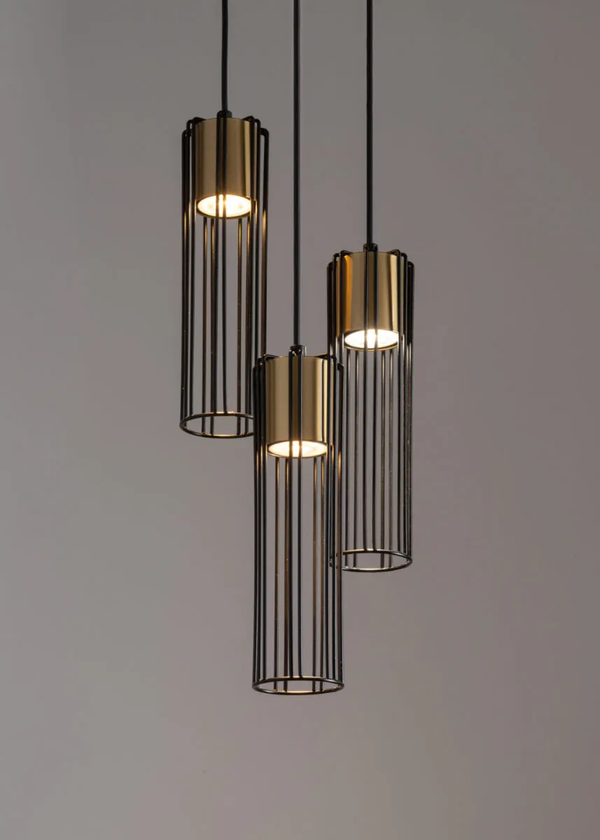 Lampa wisząca FOBIA 3 czarno-złota - SI_33458